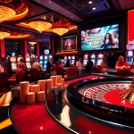 Exciting gaming atmosphere at nhà cái luck8, featuring a luxurious roulette table and vibrant patrons.