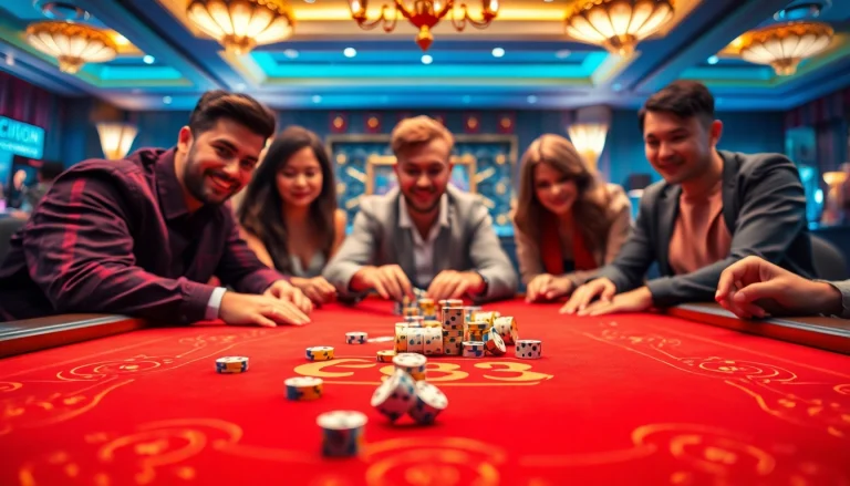 RR88 gaming table bustling with players enjoying a thrilling card game experience.