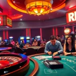 Experience the excitement of gambling at RR88 casino with vibrant roulette and poker tables.