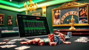 The online gambling scene featuring poker chips and a betting interface related to nhà cái xin88