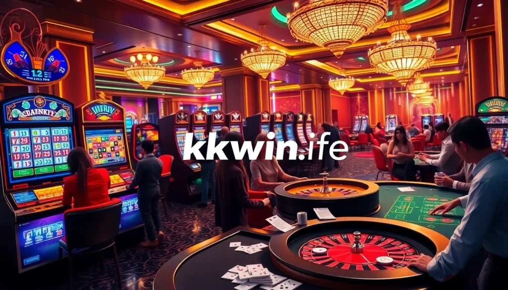 Play thrilling games at kkwin.life on an elegant casino floor filled with excitement.