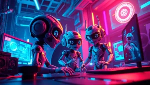 Vibrant interaction of AI-generated characters in an innovative setting, highlighting ai nsfw elements.