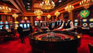 Vivez l'excitation des jeux au meilleur casino en ligne avec une table de roulette animée et des machines à sous vibrantes.