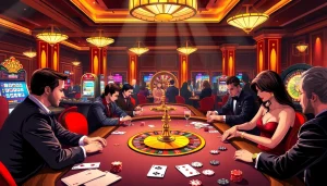 Vivez l'excitation des meilleurs casinos en ligne avec une scène de jeu de poker dynamique, des jetons qui volent.