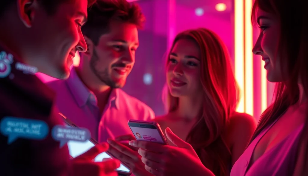 Illustration of engaging nsfw ai chat interactions in a futuristic digital interface with vibrant colors.