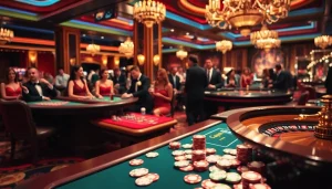 Vivez l'excitation aux meilleurs casino en ligne avec des jetons de poker, des cartes vibrantes et une roue de la roulette.