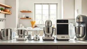 Showcase affordable appliance options in a modern kitchen, emphasizing style and functionality.