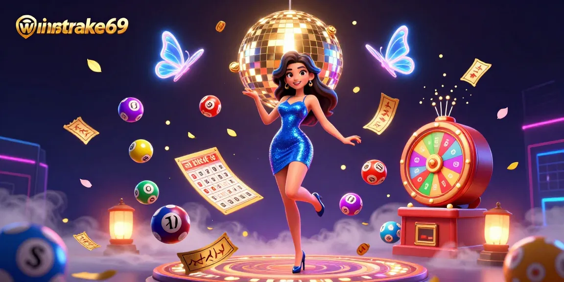 Experience winstrike69 with vibrant lottery dynamics amidst stunning casino illustrations.